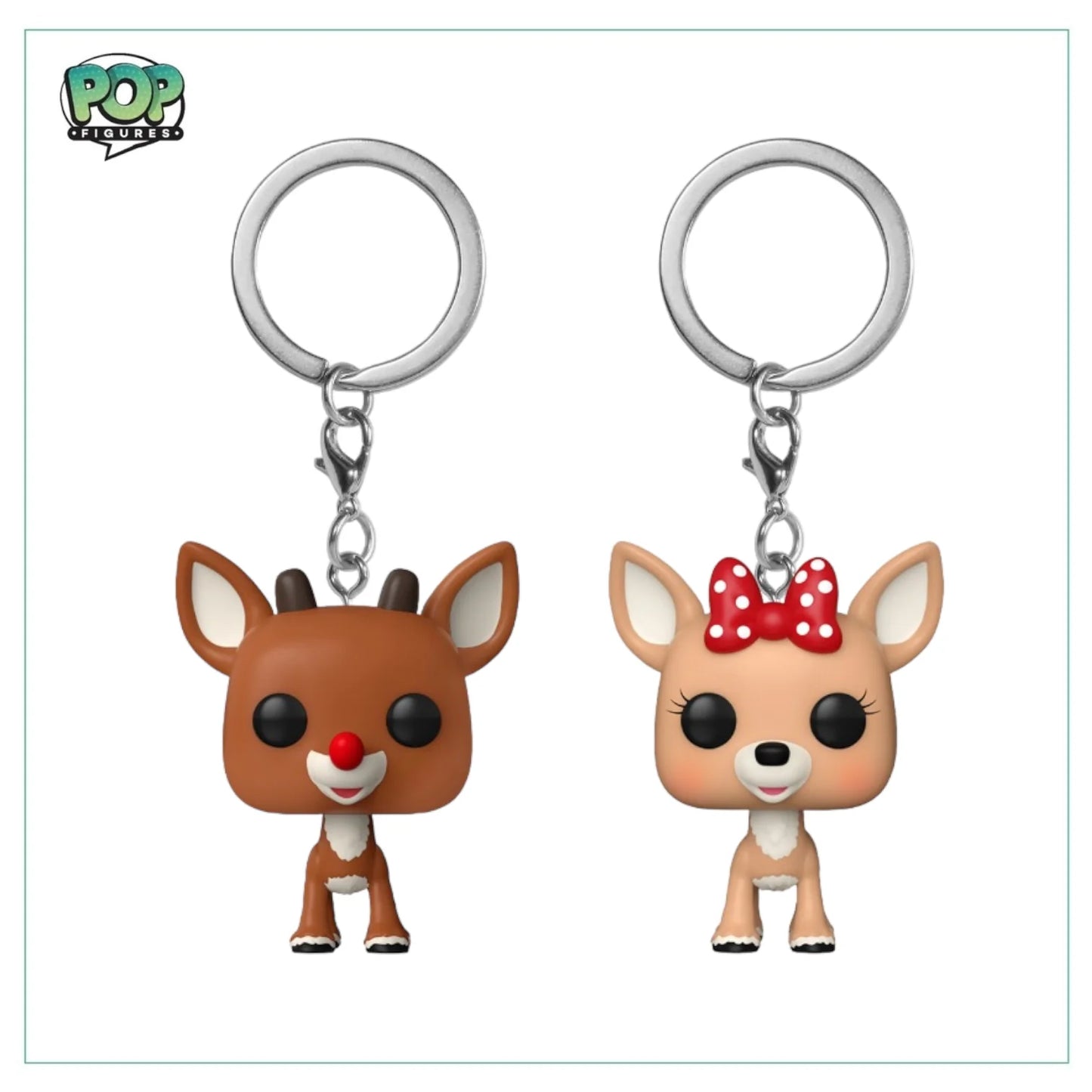 Rudolph \\u0026 Clarice Funko Pocket Pop Keychain - Rudolph the Red-Nosed Reindeer