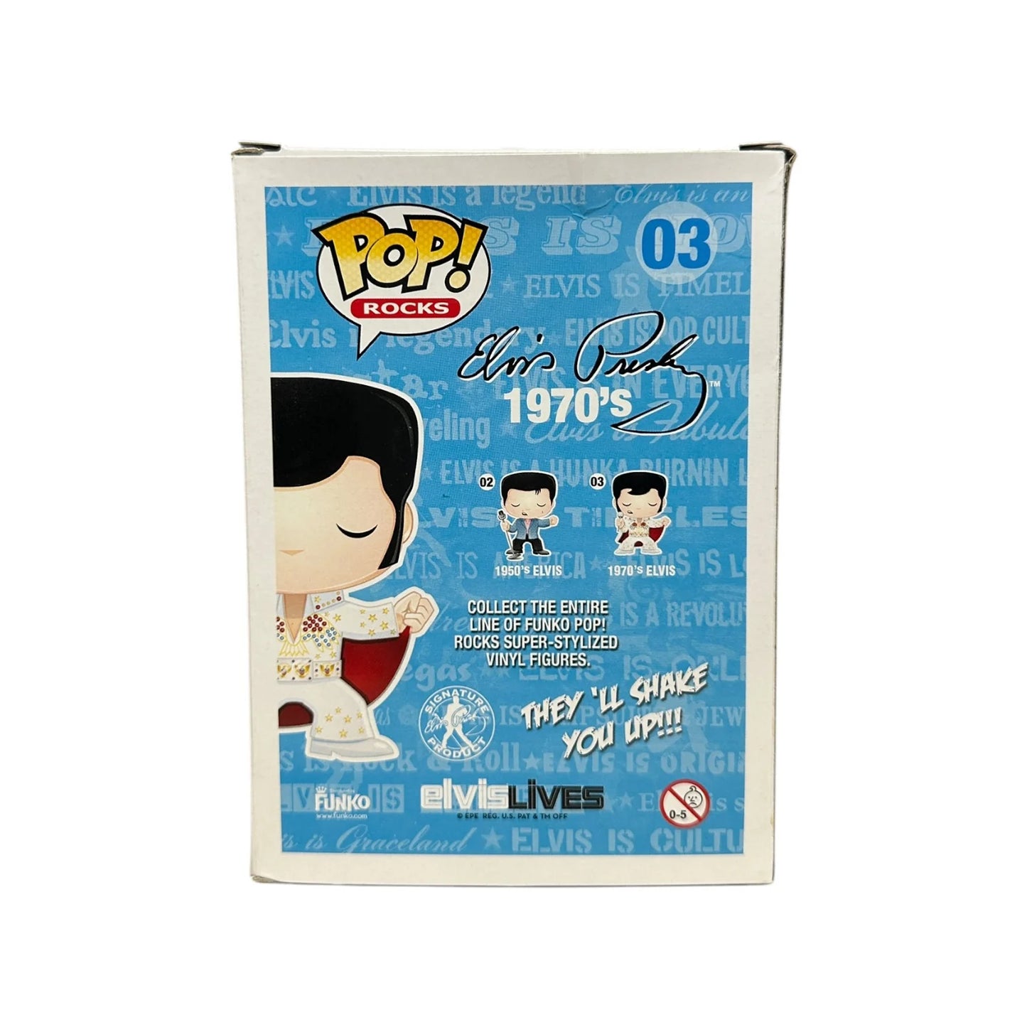1970's Elvis #03 (Glow Chase) Funko Pop! - Rocks - 2011 Pop! - Condition 7.5\\/10