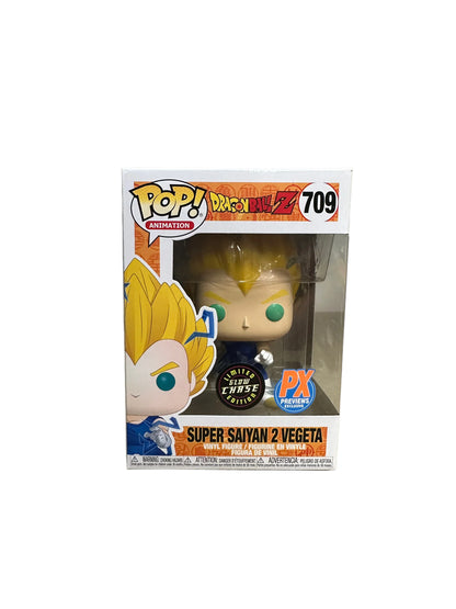 Super Saiyan 2 Vegeta #709 (Glow Chase) Funko Pop! - Dragon Ball Z - PX Previews Exclusive - Condition 8.75\/10