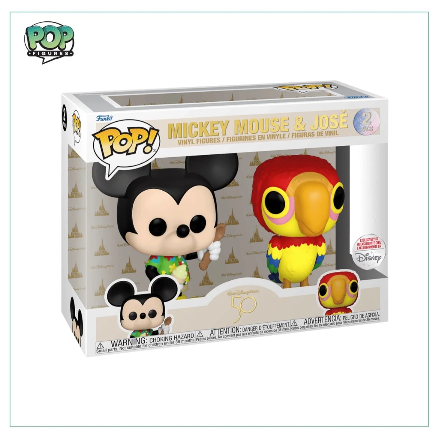 Mickey Mouse \u0026 José 2 Pack Funko Pop! - Walt Disney World 50th - Exclusive at Disney