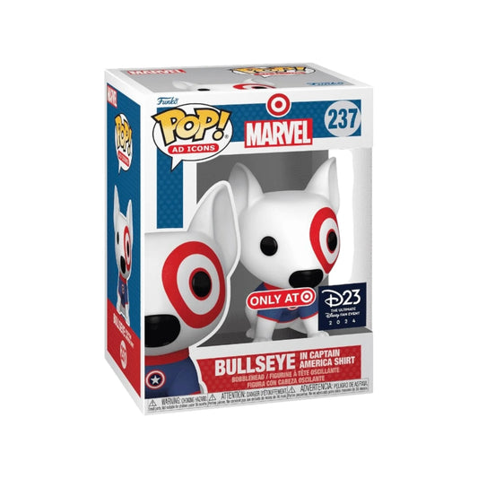 Bullseye in Captain America Shirt #237 Funko Pop! - Ad Icons - D23 2024 Target Exclusive