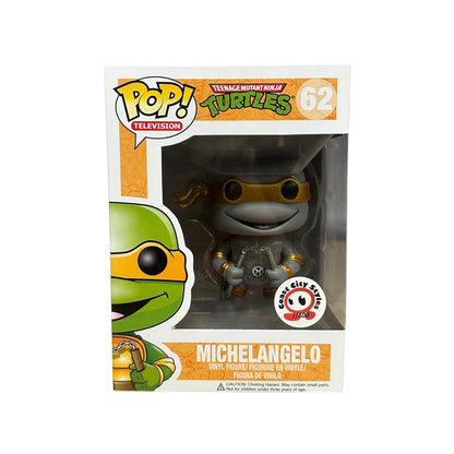 Michelangelo #62 (Grayscale Metallic) Funko Pop! - Teenage Mutant Ninja Turtles - Coast City Styles Exclusive LE500 Pcs - Condition 8.75\\/10