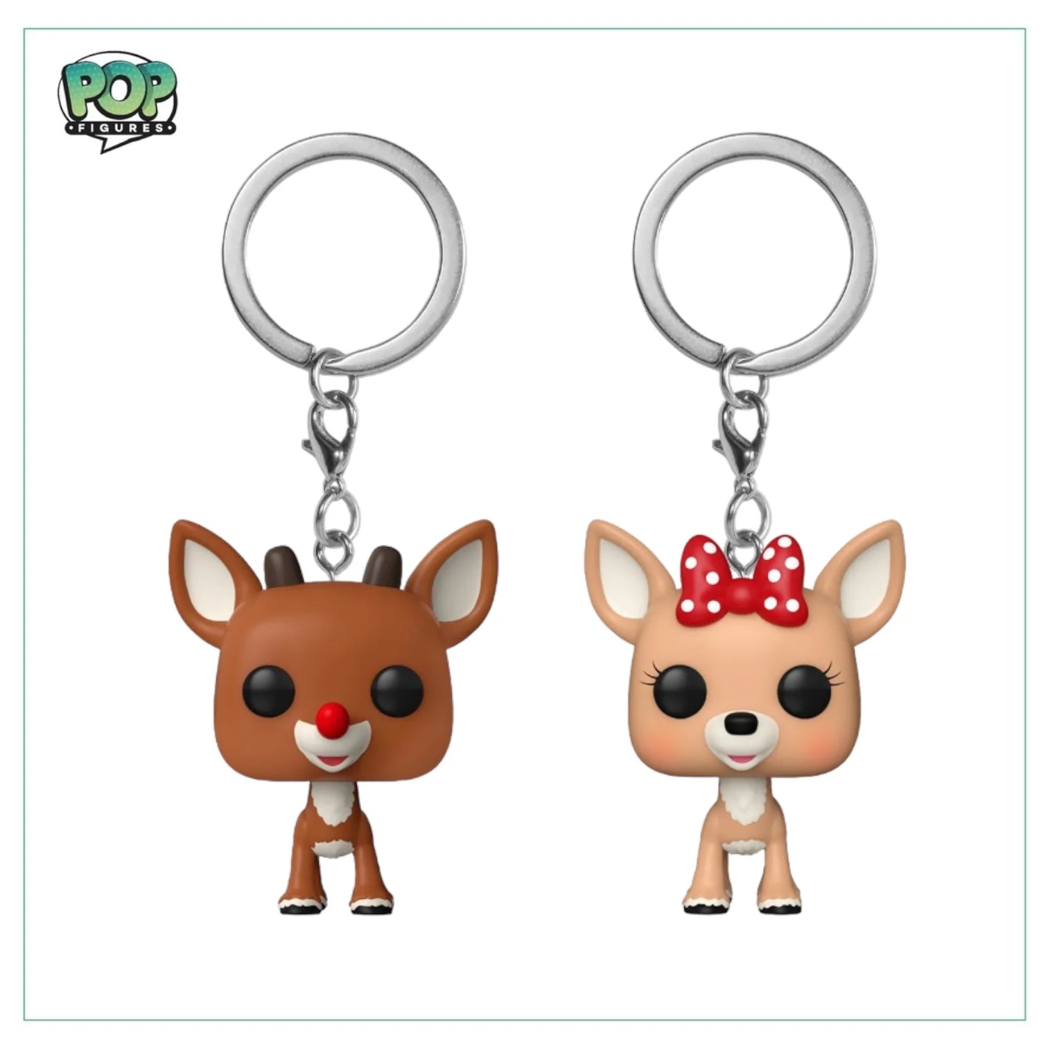Rudolph \\u0026 Clarice Funko Pocket Pop Keychain - Rudolph the Red-Nosed Reindeer