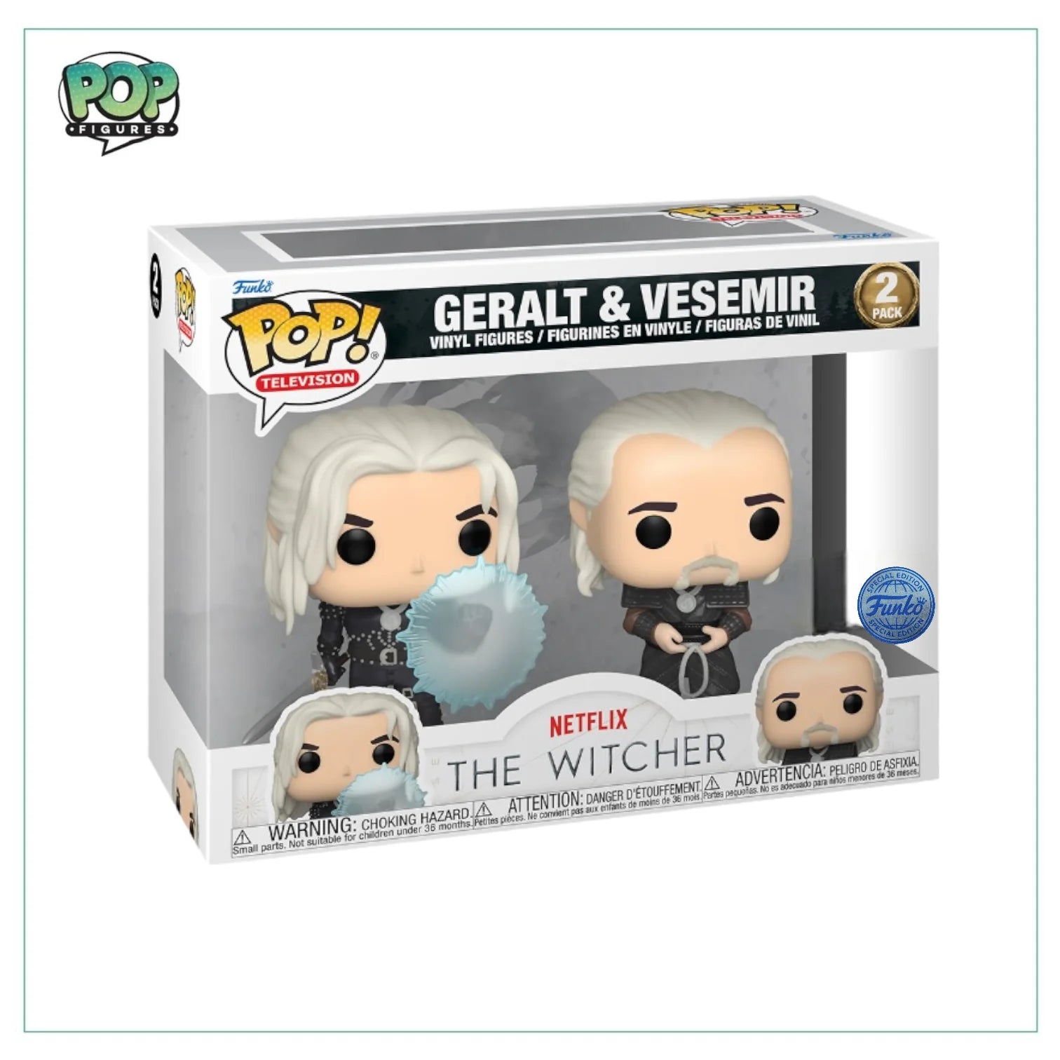 Geralt \\u0026 Vesemir 2 Pack Funko Pop - The Witcher - Special Edition
