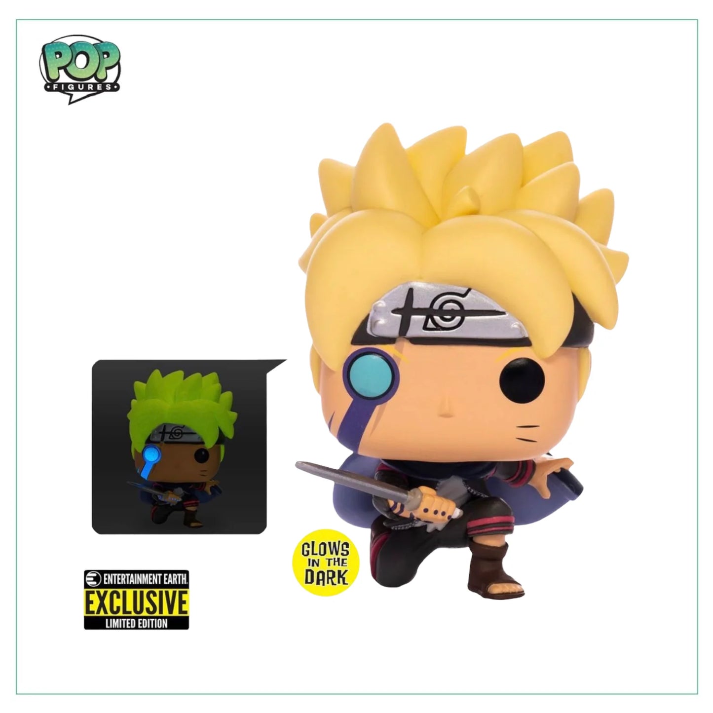 Boruto W\\/ Marks #1035 (Glows in the Dark) Funko Pop! - Boruto - Entertainment Earth Exclusive