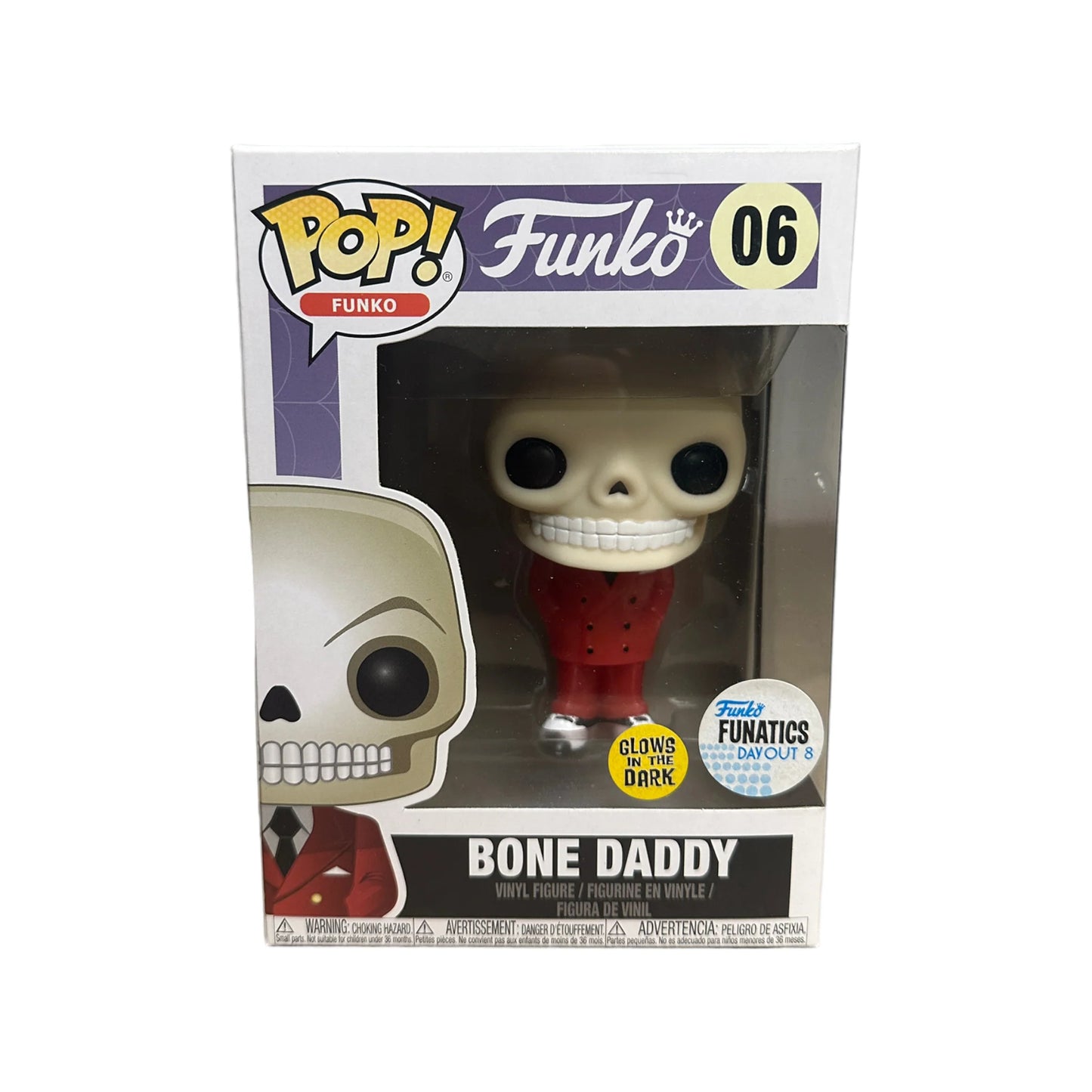 Bone Daddy #06 (Red Suit)(Glows in the Dark) Funko Pop! - Funko Fanatics Day Out 8 Exclusive - Condition 9\\/10