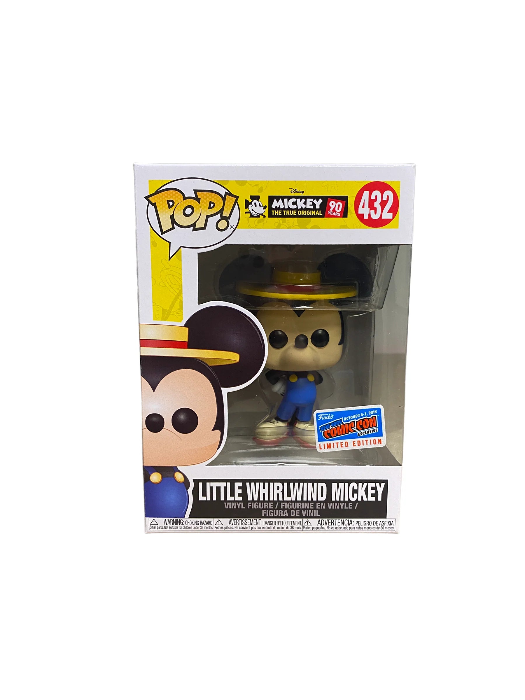 Little Whirlwind Mickey #432 Funko Pop! - Mickey's 90th Anniversary - NYCC 2018 Official Convention Exclusive - Condition 9\\/10