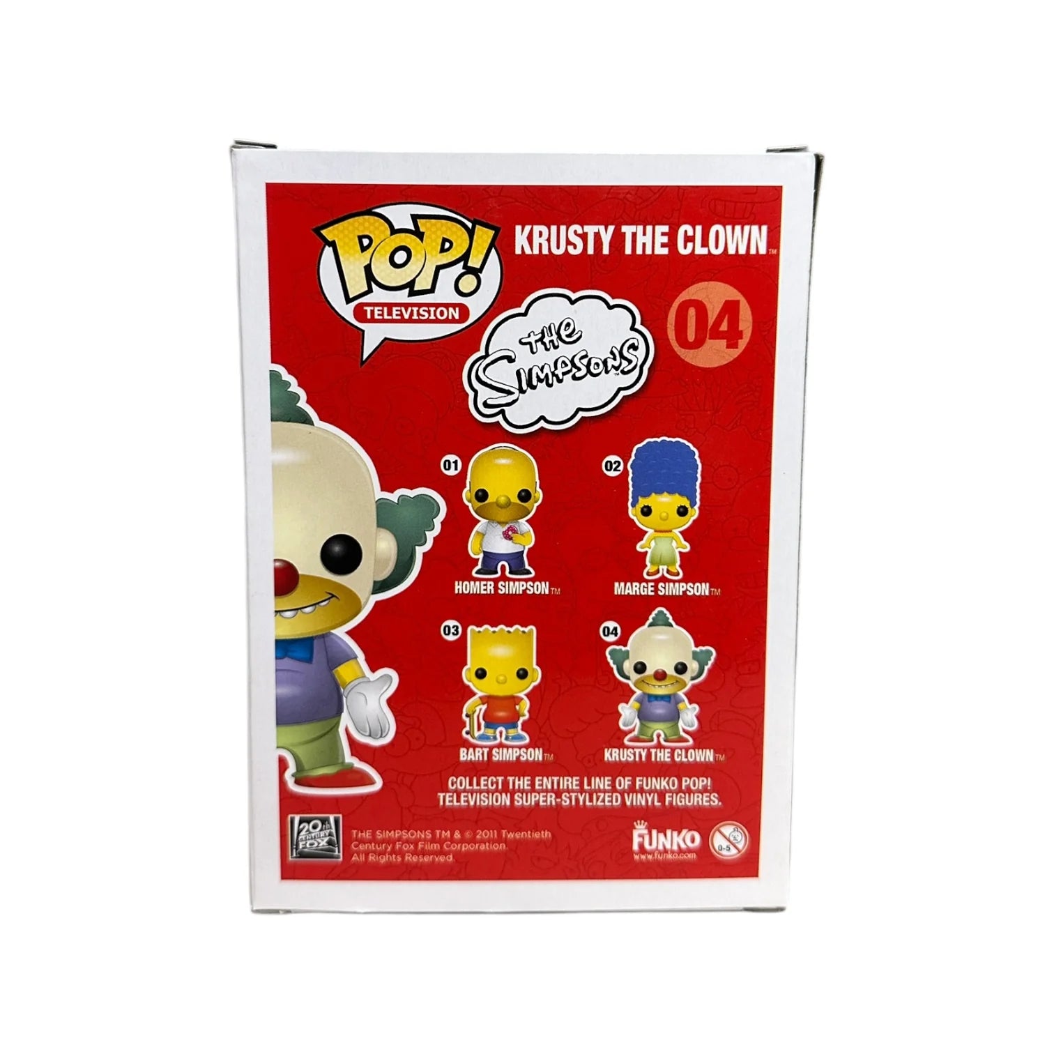 The Simpsons Original Funko Pop Set! - Homer #01, Marge #02, Bart #03, Krusty The Clown #04 - 2011 Pop! - Condition 8-8.5\\/10