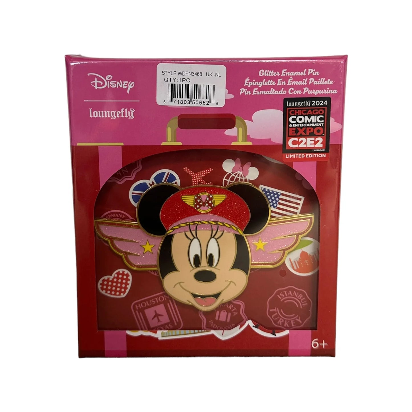 Minnie Mouse Glitter Loungefly Enamel Pin! - Disney - C2E2 2024 Exclusive LE650 Pcs