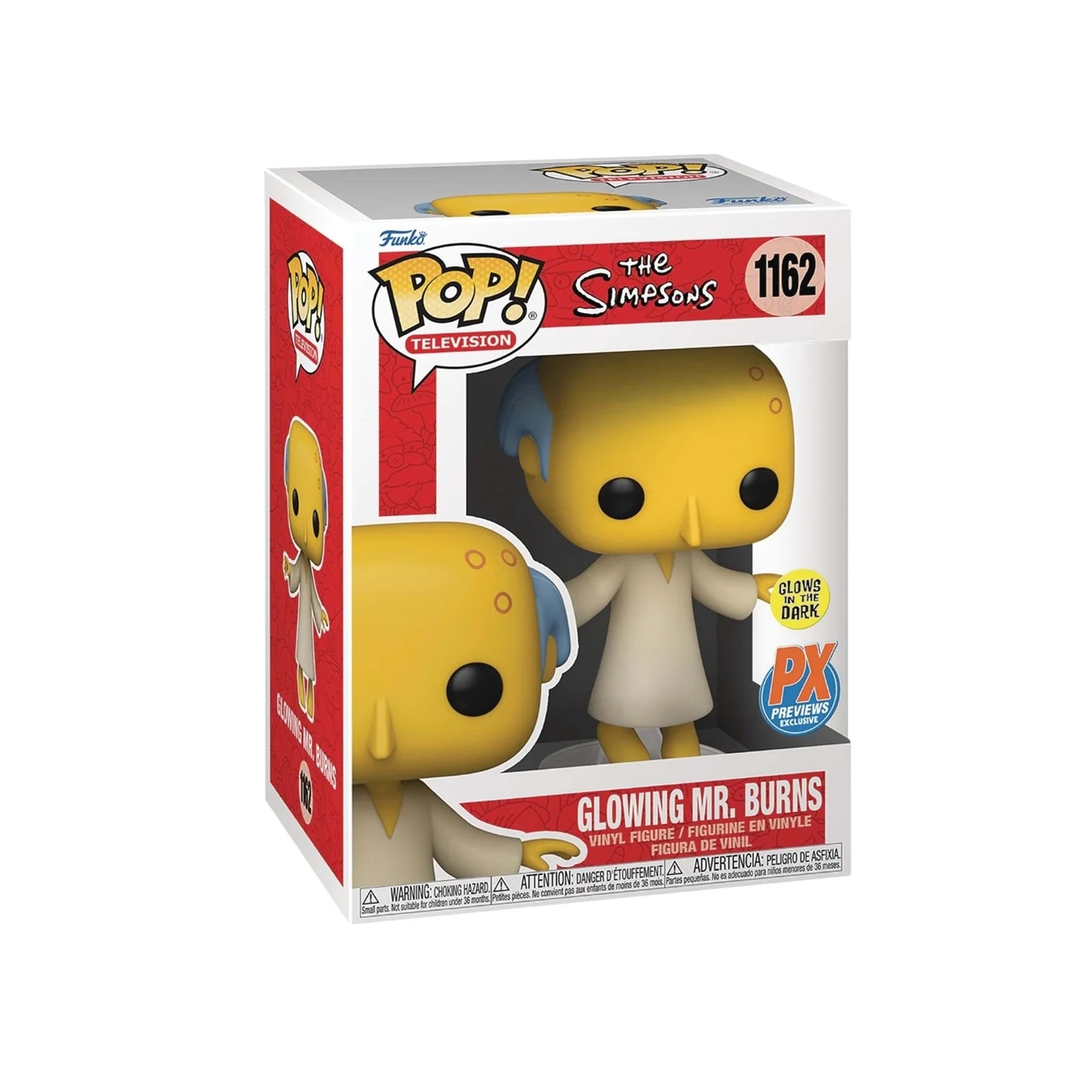 Glowing Mr. Burns (GITD) Funko Pop! #1162 The Simpsons - PX Previews Exclusive - Condition 8.75\\/10