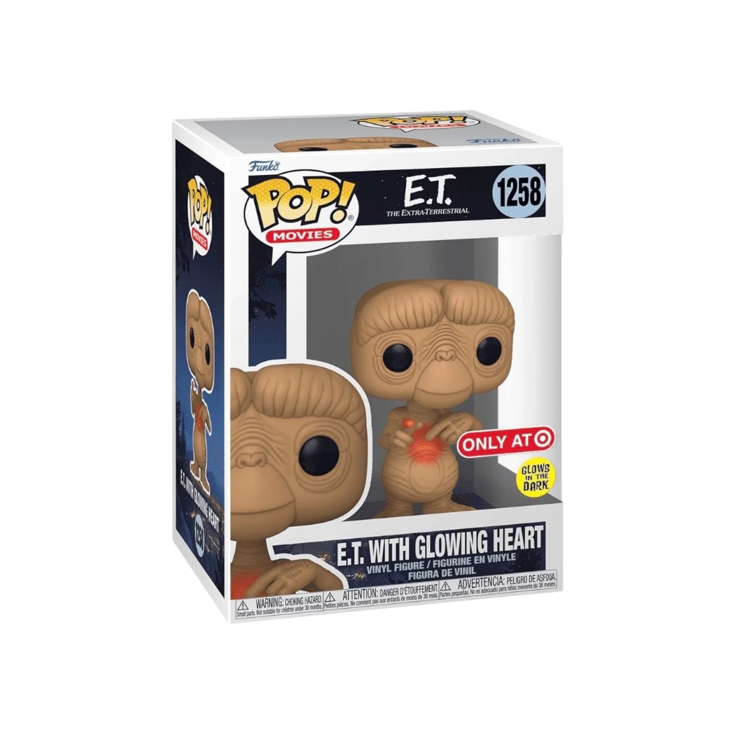 E.T. with Glowing Heart #1258  (Glows in the Dark) Funko Pop! - E.T: The Extra-Terrestrial - Target Exclusive