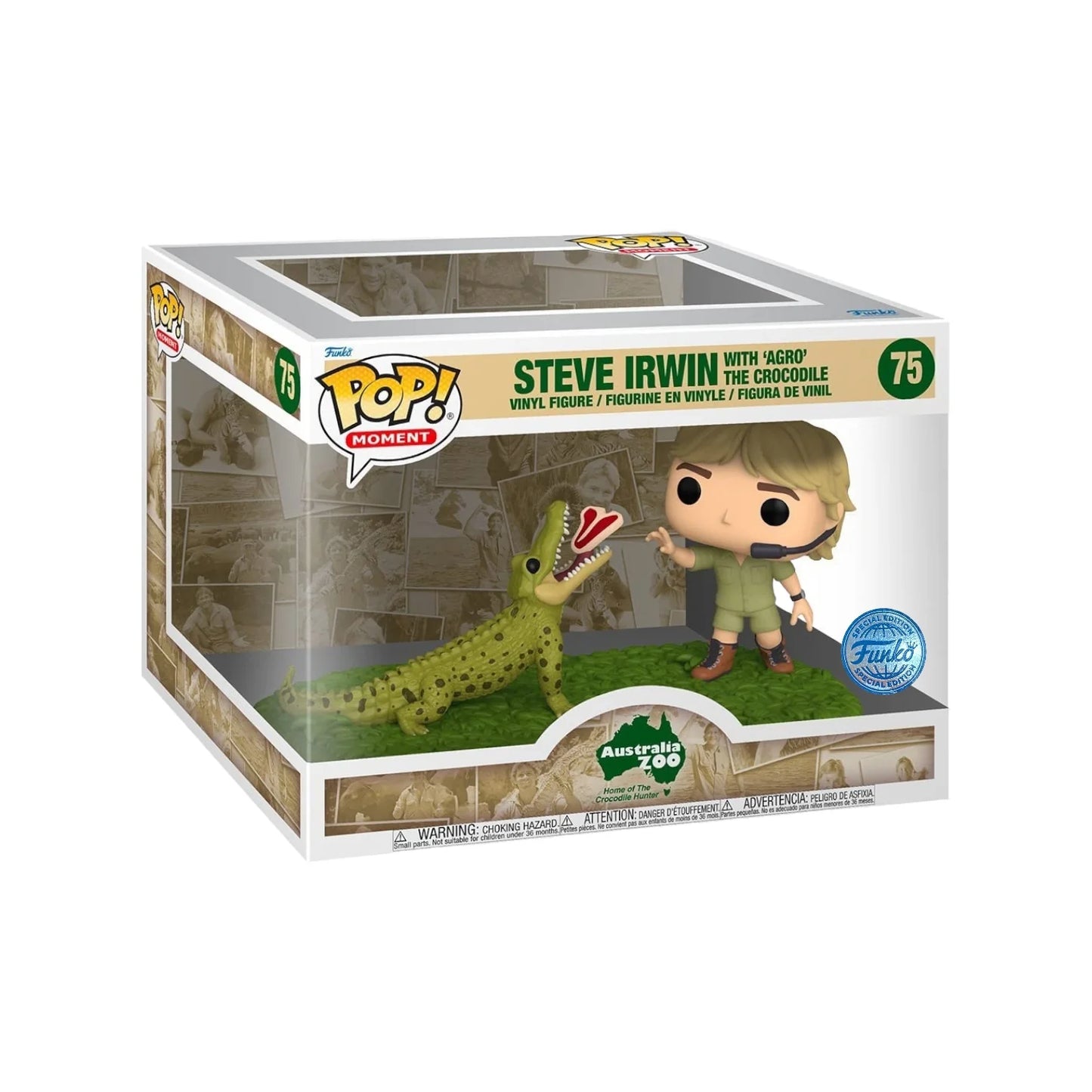 Steve Irwin with 'Agro' The Crocodile #75 Funko Pop! Moment - Australia Zoo - Special Edition