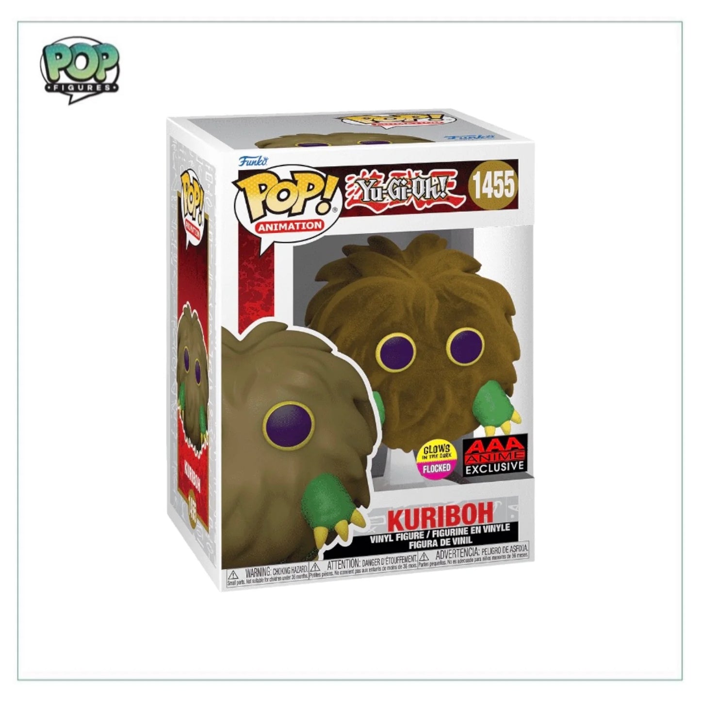 Kuriboh #1455 (Flocked \\/ Glows in the Dark) Funko Pop! - Yu-Gi-Oh! - AAA Anime Exclusive