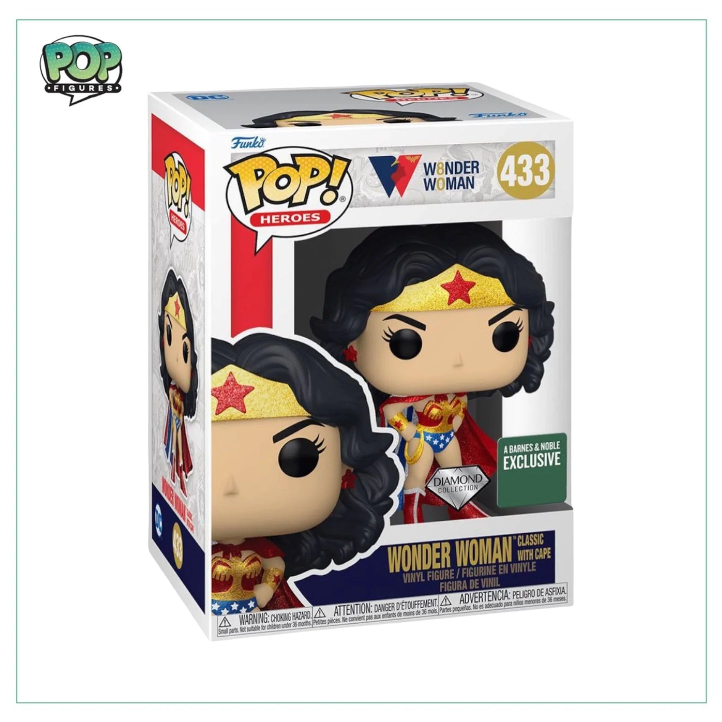 Wonder Woman Classic With Cape (Diamond Collection) #433 Funko Pop! Wonder Woman - Barnes \u0026 Noble Exclusive